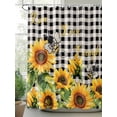 thumbnail image 2 of Fsddascl Sunflower Bee Shower Curtain Set - 54" x 78" Washable Bathtub Curtain with 12 Hooks, Black Buffalo Plaid Botanical Leaf Floral Waterproof Fabric Stall Shower Curtains for Bathroom/Bathtub, 2 of 6