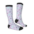 thumbnail image 3 of Bingfone Compression Socks For Women And Men Long Socks For Running Athletic Cycling Nurse-Purple Butterfly, 3 of 9