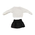 thumbnail image 1 of Sudadera de manga larga y falda con hombros descubiertos, traje ajustado, escala 1/12 Top blanco, 1 of 9