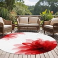 thumbnail image 5 of Red Flower Large Area Rugs for Bedroom Living Room, Soft Non Slip Carpet Bedside Rug, Boho Modern Floral Abstract Ombre Leaf White Round Floor Cover Kitchen Accent Rug 8' for Dining Room/Office, 5 of 9