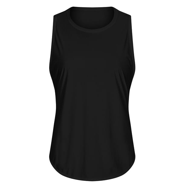 Camiseta de yoga de primavera y verano, blusa sin mangas para mujer, blusa de yoga holgada, transpirable y de secado rápido
