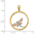 thumbnail image 4 of Solid 14k Gold Yellow , Rose and Dragonfly Pendant Charm - 31mm x 24mm, 4 of 5
