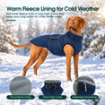thumbnail image 3 of Kuoser Dog Winter Waterproof & Windproof Coat, Reflective Fleece Vest with Adjustable Buckle & Leash Hole for Small Dogs, Navy-Blue, XS, 3 of 8