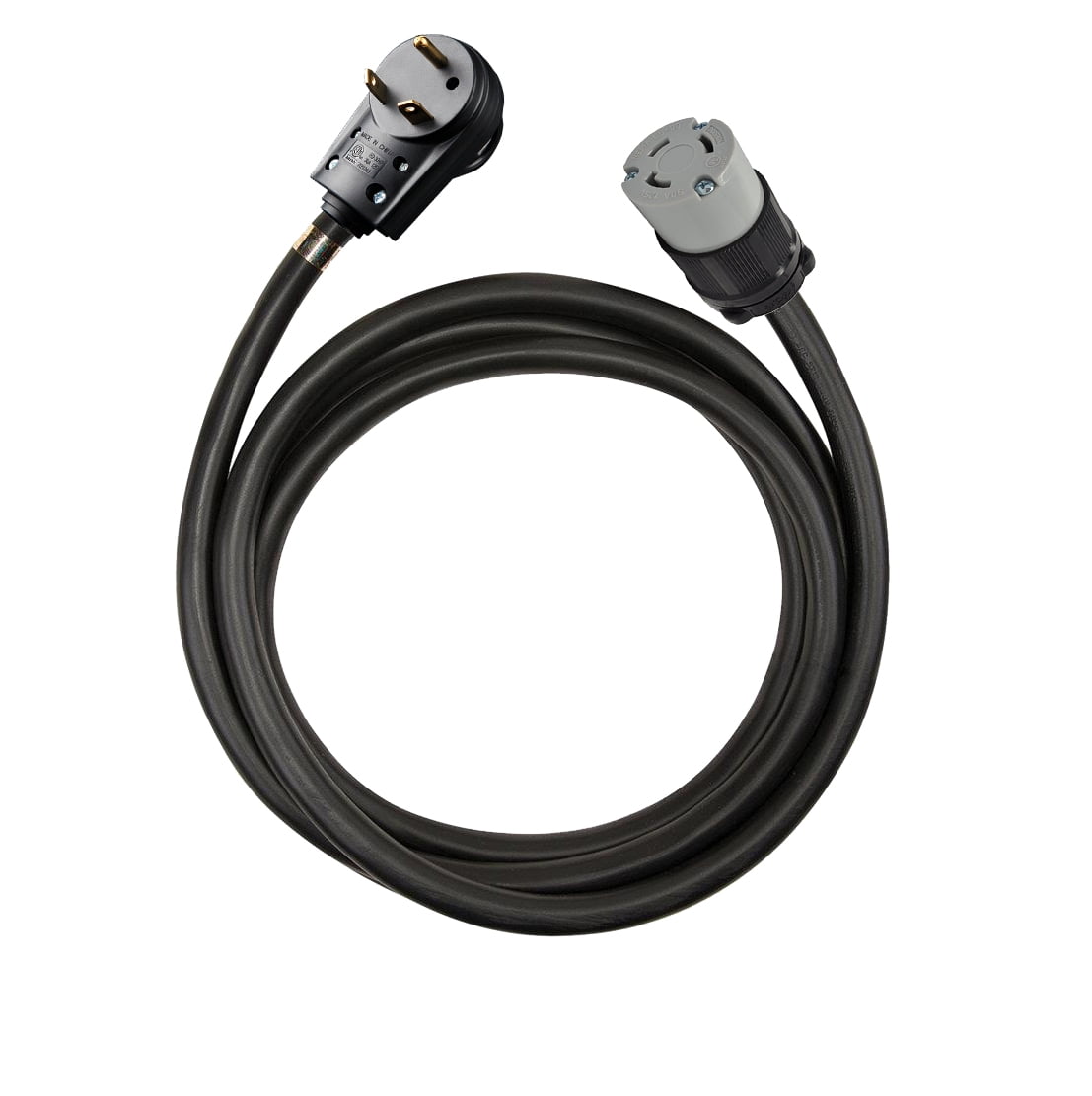 30 Amp RV Extension Cord 10 Ft 10/3 SOOW TT30P to NEMA L530R 125v RV Power Cord