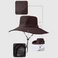 thumbnail image 3 of SAWOBUUN Men's Wide Brim Fishing Sun Hat UV Protection Bucket Cap for Beach Hiking Camping Safari Hat, 3 of 6