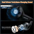 thumbnail image 3 of Bone Conduction Headphones Bluetooth 6.0 Earbuds, Open Ear Headphones with Dual Driver Sound, LED Display, IP67 for Sport / running, Dual Device Connection & Low-Latency Game Mode,12 Hours Playtime, 3 of 7
