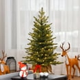 thumbnail image 3 of National Tree Company Pre-Lit Feel Real Artificial Mini Christmas Tree, Green, Nordic Spruce, Warm White Lights, LED, Battery Operated, Timer, Includes Burlap Bag Base, 3 Feet, 3 of 5