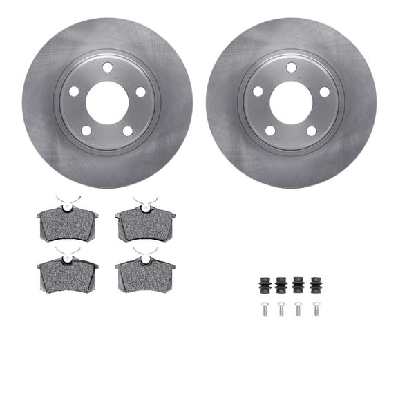 Dynamic Friction Company Rear Brake Rotors with 5000 Advanced Brake Pads includes Hardware 6512-74231