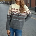 thumbnail image 1 of EGNMCR Chandail à Col Rond Mode Femme Automne Hiver Tricoté Ample Blouse à Manches Longues Chandail à Col Rond Chandail Femme Chandail, 1 of 6