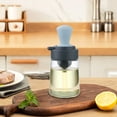 thumbnail image 4 of TIMIFIS Apartment Essentials Kitchen Squeezes Type Silicones Brush Head Bottle Brush Inverted Stainless Steel Transparent Glass Oil Pot Oil Control Bottle Soy Sauces Vinegar Bottle 350Ml, 4 of 6