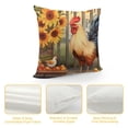 thumbnail image 4 of Pratyus Rooster Sunflowers Folk Art Modern Farmhouse Rustic Decorative Pillow Cases Short Plush 1PC 18x18in, 4 of 5