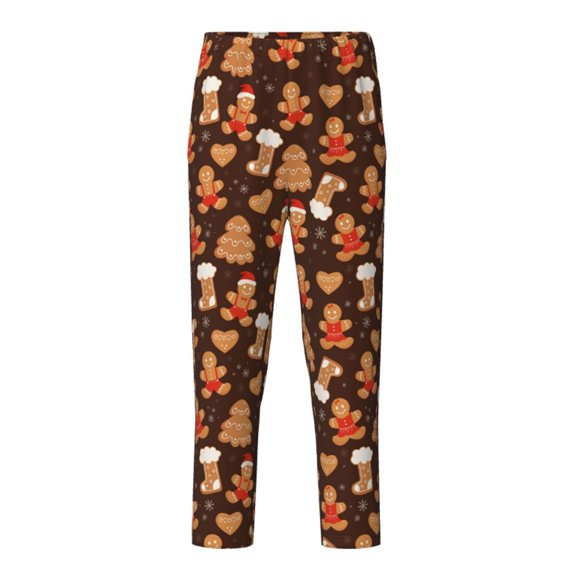 Xecao Christmas Gingerbread Cookies Print Teenagers' Pajama Pants Long Sleep Pants Soft Elastic Waist Pajama Bottoms Elastic waist with 2 Pockets 5-16 Years-XS(5-6)