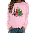 thumbnail image 2 of Cavosen Christmas Women's Sweatshirts Long Sleeve Xmas Cute Tree Print Pullover Sweatshirts Raglan Sleeve Crew Neck Casual Loose Sweatshirt Tops Fall Winter Holiday Party Clothes, 2 of 4