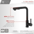 thumbnail image 3 of Stylish Single Handle Ht 12 ⅝” Matte Black Kitchen Faucet with Soap Dispenser K130NS01N, 3 of 10