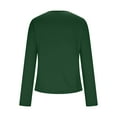 thumbnail image 3 of Women's Long Sleeve Tops Lace Trim V Neck T-shirts Slim Fitted Retro Y2k Tee Shirt Spring Fall Casual Blouse (S, Green), 3 of 8