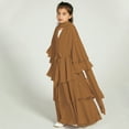 thumbnail image 2 of IDOPIP Kids Girls Muslim Chiffon Abaya Open Front Cardigan Modest Dress with Hijab Middle East Arabian Robe, 2 of 9