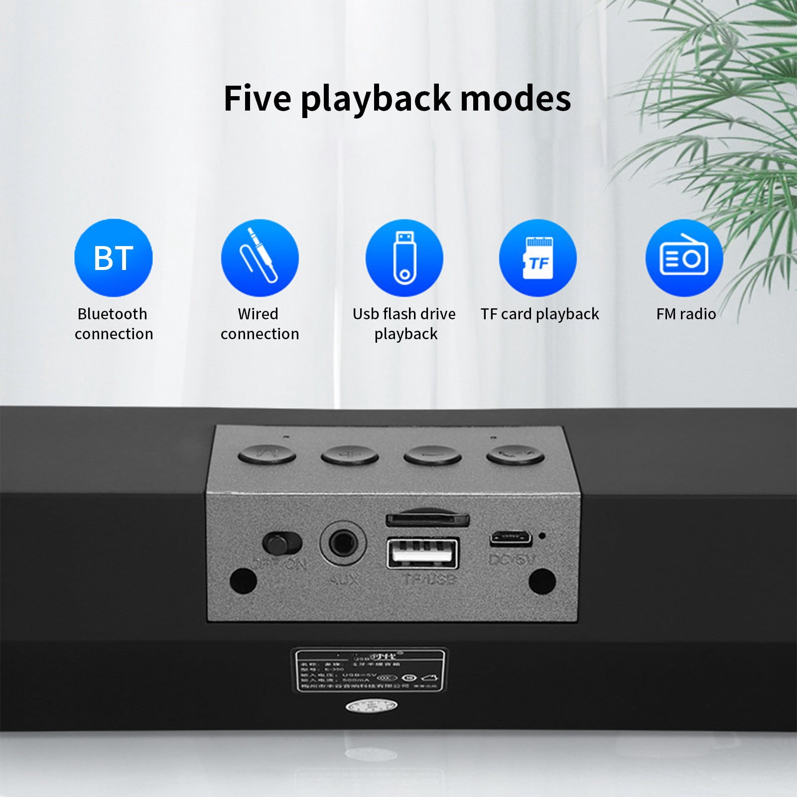 Bluetooth Speaker Bluetooth 5.0 Desktop Speaker Built-in LED Color Light Double Speaker Shock Bass Surround Stereo Noise Reduction Technology