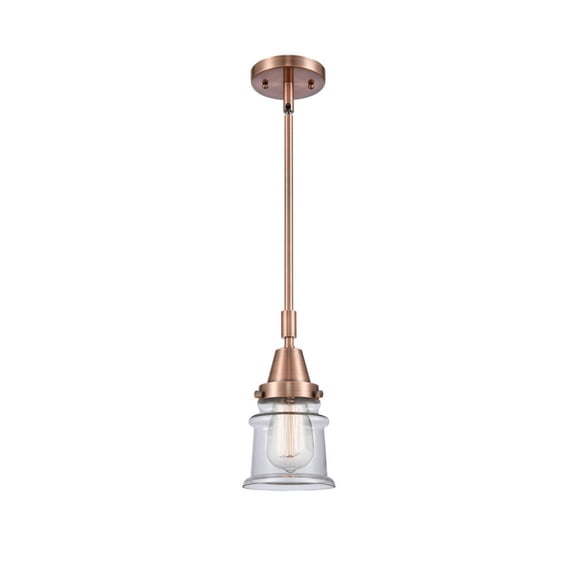 447-1S-AC-G182S Innovations Lighting Canton - 1 Light Stem Hung Mini Pendant In Industrial Style-11.13 Inches Tall and 6.5 Inches Wide-Antique Copper