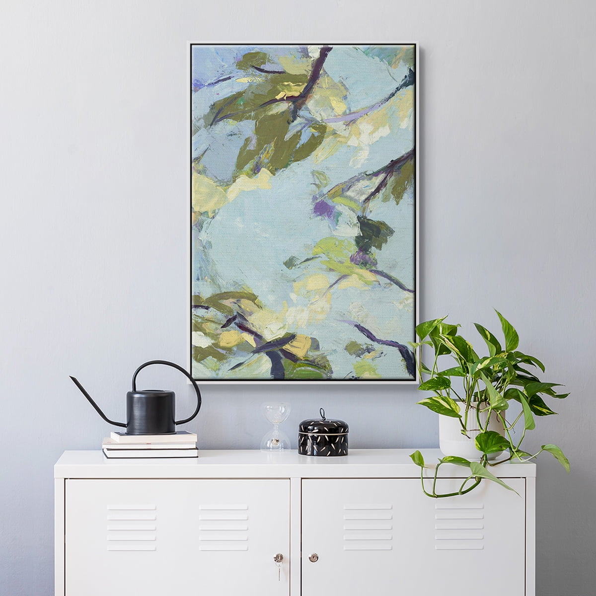 Aqua Sky Framed Premium Gallery Wrapped Canvas - Ready to Hang - 27 x 41 - White Floating Frame