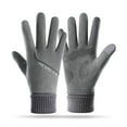 thumbnail image 2 of 1 Pair Touchscreen Winter Gloves for Men Women Anti-Slip Full Finger Gloves Windproof Thicken Warm Snow Gloves for Outdoor Running Cycling Skiing -Grey, 2 of 8
