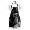 thumbnail image 3 of Gorilla Apron, Picturesque of a Grumpy Ape Portrait in Monochrome Tones, Unisex Kitchen Bib with Adjustable Neck for Cooking Gardening, Adult Size, Charcoal Grey Grey, by Ambesonne, 3 of 4