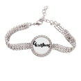 thumbnail image 1 of mas Stylish Quote Handwrite Tennis Chain Anklet Bracelet Diamond Jewelry, 1 of 3