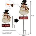 thumbnail image 2 of Metal Snowman Garden Stake Christmas Yard Signs with LED Light Outdoor Decorative Snowman Welcome Sign Winter Holiday Lawn Decoration, 2 of 4