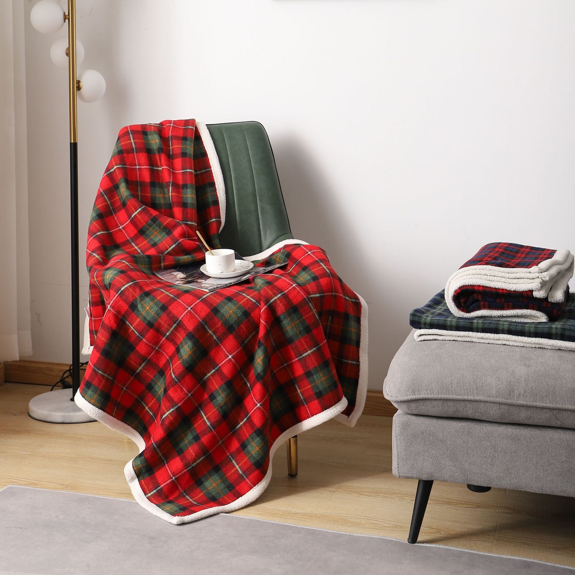 Red Tartan Sofa Throws Baci Living Room