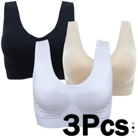 

Elbourn 3Pcs Tank Tops With Built In Bras Women s Light Support Seamless Sport Bra Womens Workout Tops Wireless Yoga Sleelveless Crop Tops With Removable Cups