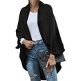 thumbnail image 1 of LinYooLi Women's Chunky Cardigan Fall Oversized Open Front Color Block Batwing Long Sleeve Knit Sweaters Cardigan Wrap, 1 of 5
