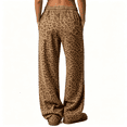thumbnail image 4 of Hsovts Womens Straight Leg Sweatpants Casual Drawstring Lounge Pants with Pockets Elastic Waist Relaxed Fit Animal Print Coffee S, 4 of 8