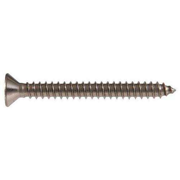 Hillman Stainless Steel Sheet Metal Screws No. 10 X 2 " Phillips Flat Head