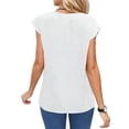 thumbnail image 4 of UVN Summer Shirts for Women V Neck Cap Sleeve Blouses Business Casual Womens Work Tops, 4 of 8