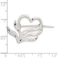 thumbnail image 3 of Sterling Silver Satin Finish Diamond Cut Heart Pin (27 X 22) Made In India qp385, 3 of 5