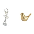 thumbnail image 1 of Figura artística de una bailarina moderna y un pájaro dorado. Estatua creativa de animal para dormitorio, oficina, repisa, sala de estar, decoración d, 1 of 8
