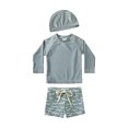 thumbnail image 3 of TBWNWG Baby Toddler Boys 3-Pieces Swimsuit Sets Blue Shark Bathing Suit Rash Guards Sunsuit Swimwear with Hat (Blue,4-5 Years), 3 of 9