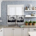 thumbnail image 6 of Snow Mountain Kitchen Curtains and Valances Set, Nature Scenery Black Forest Minimalist Rod Pocket Window Valance 18 Inch Window Curtain Panels for Living Room Bedroom Laundry, 27.5x36in, 3 Pieces, 6 of 7
