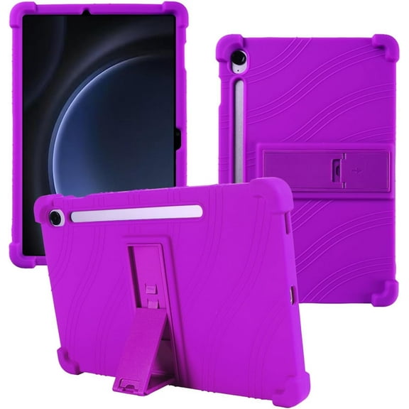 elitegadget Case for Samsung Galaxy Tab S10 FE 10.9" / Galaxy Tab S9 FE 10.9" Inch Tablet - Lightweight Silicone Stand Cover Case (Purple)