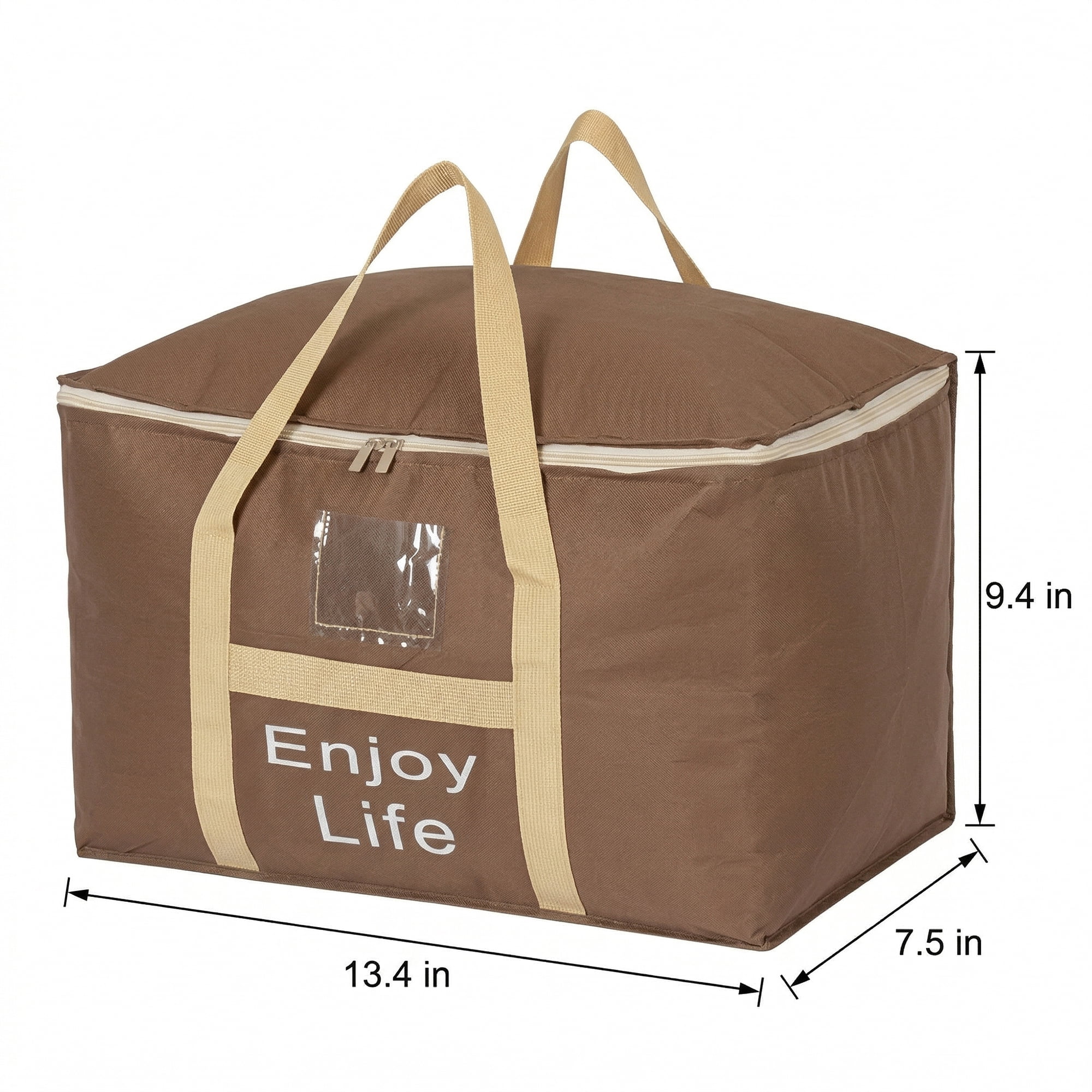 Unique Bargains Foldable Storage Bags for Storing Clothing Dark Brown 13.4"x9.4"x7.5"