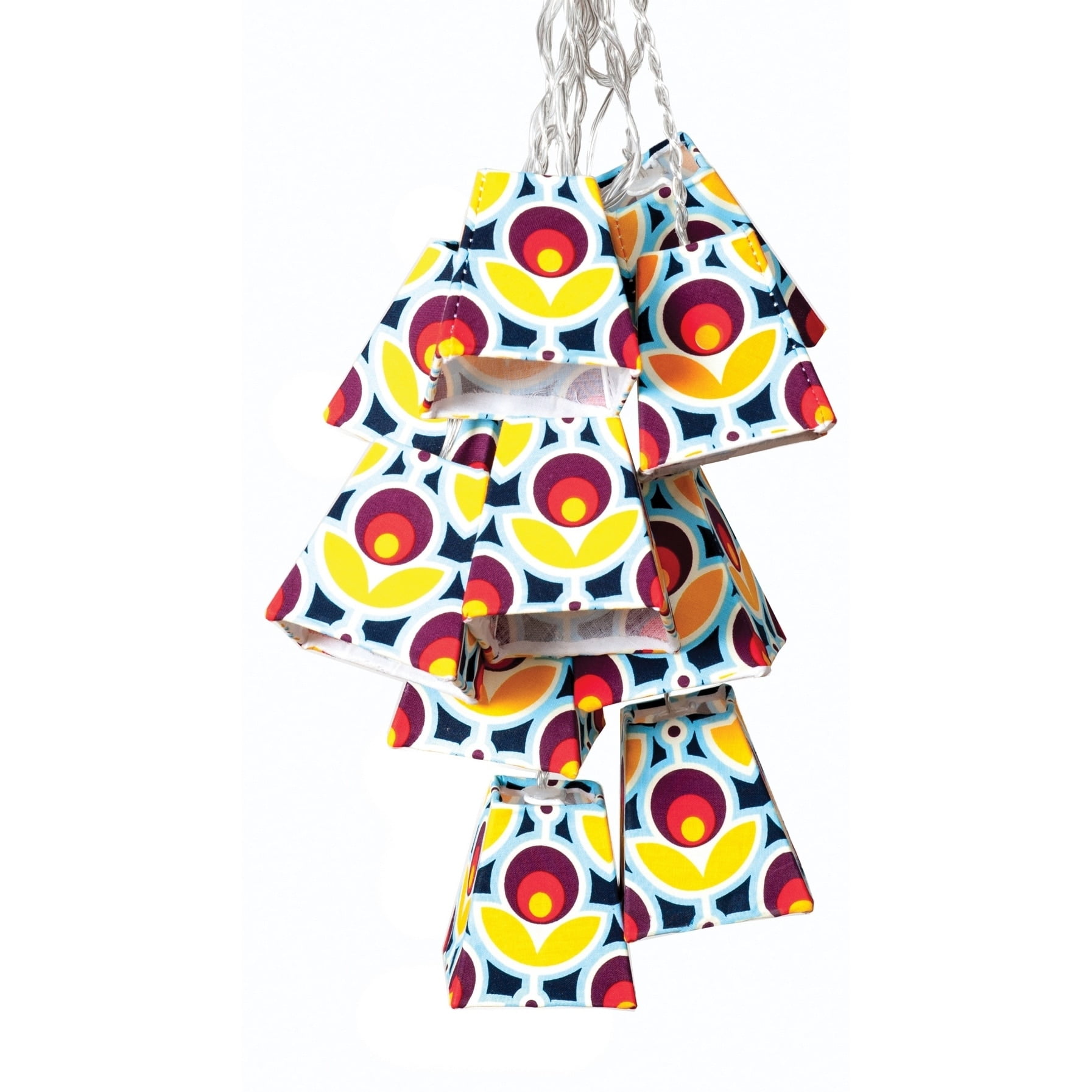 Allsop Home And Garden Soji Mod Tulip Solar String Lights Funky Style Led Outdoor Lanterns Handmade With Weather Resistant Uv Rated Fabric