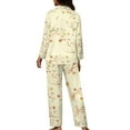 thumbnail image 2 of Renewold Santa Pumpkin Print Pajamas Long Sleeve Sleepwear Button Down Fall Long Sleeve Tee & Pants 2 Packs Breathable Women Thanksgiving Lounge Set Size M, 2 of 6