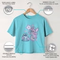 thumbnail image 3 of Girls Lilo & Stitch Angel Kisses and Flowers Graphic Cropped T-Shirt, 3 of 8