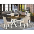 thumbnail image 2 of East West Furniture X-Style 5-piece Wood Dining Set in Linen White/Cream, 2 of 6