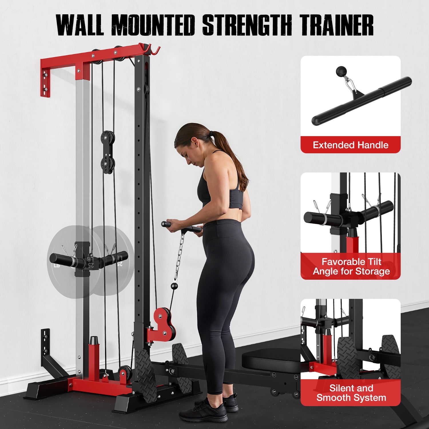 JELENS Cable Crossover Machine, Lat Pull Down Machine, 16
