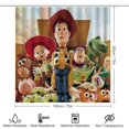 thumbnail image 2 of Juego de 4 cortinas de ducha decorativas para el hogar de Toy Story, kit de accesorios con alfombra antideslizante, tapa de inodoro y tapete de ducha, cortina de ducha impermeable con 12 ganchos, 2 of 8