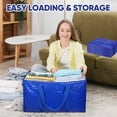 thumbnail image 2 of TICONN 4 Pack Extra Large Moving Bags with Zippers & Carrying Handles, Heavy-Duty Storage Tote for Space Saving Moving Storage (Blue), 2 of 10