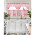 thumbnail image 4 of Pink Shell Coastal Swag Kitchen Curtains Sets for Windows 24 Inch Length, Summer Beach Nautical Ocean Short Window Curtain Panels Swags Valances and Tiers 3 Piece Set for Cafe/Dining Room, 4 of 5