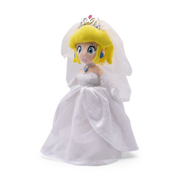 Peluche de la princesa Peach con vestido de novia de Bowser Koopa Jr. de Super Mario Bros. Odyssey, juguete de peluche formal de tela Wonder 3D Worlds