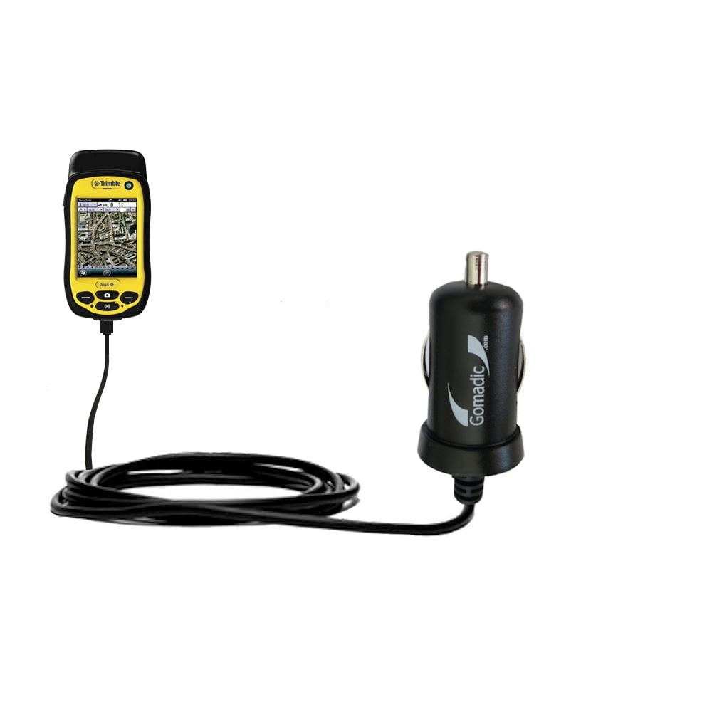 Mini 10W Car Designed to last with TipExchange Technology Auto DC Charger designed for the Trimble Juno 3D 3B 3E with Gomadic Brand Power Sleep technology