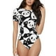 thumbnail image 1 of Balery Seamless Pattern Cute Panda Body de cuello redondo de manga corta para mujer Tops de manga corta Tops básicos-X-Large, 1 of 7